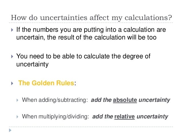 Spice of Lyfe Physics Relative Uncertainty