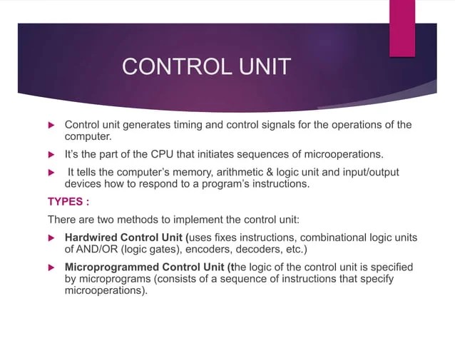 Microprogrammed Control Unit | PPT