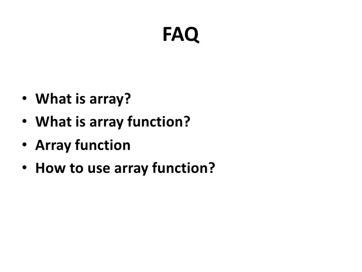 C array function
