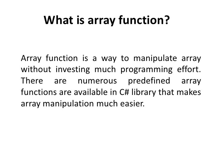 C array function