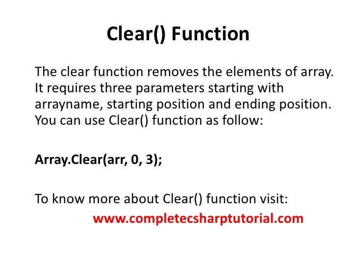 C array function