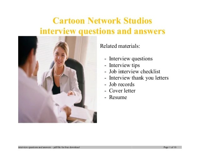 Cartoon network studios interview questions and answers