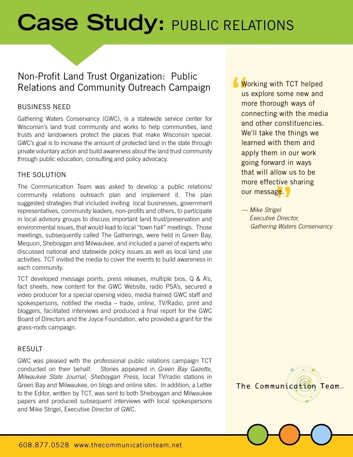 Case Study Public Relations by TCT Nonprofit
