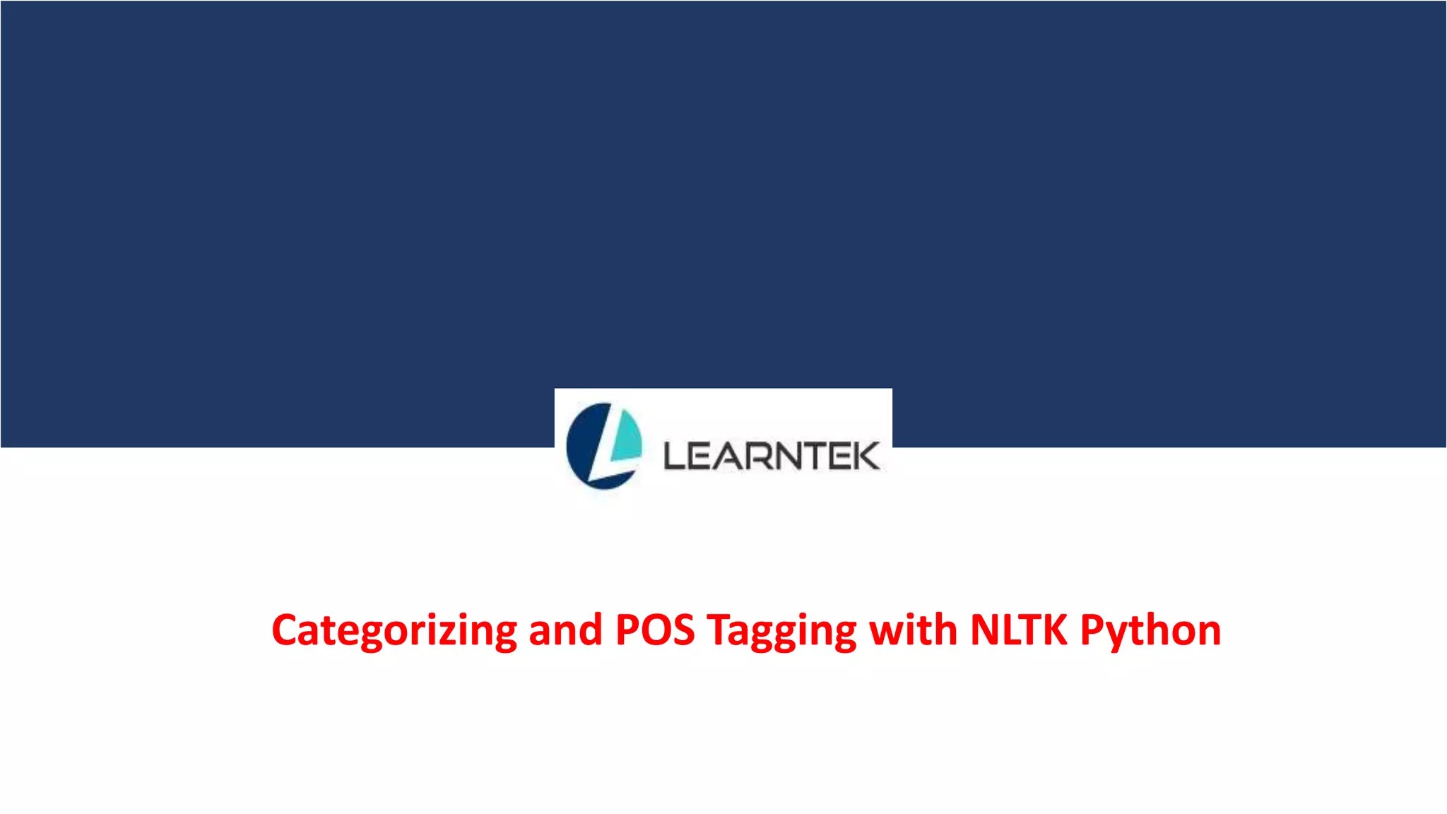 Categorizing and pos tagging with nltk python PPT