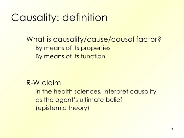 Causality Epidemiology