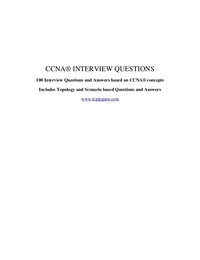 Ccna interview questions