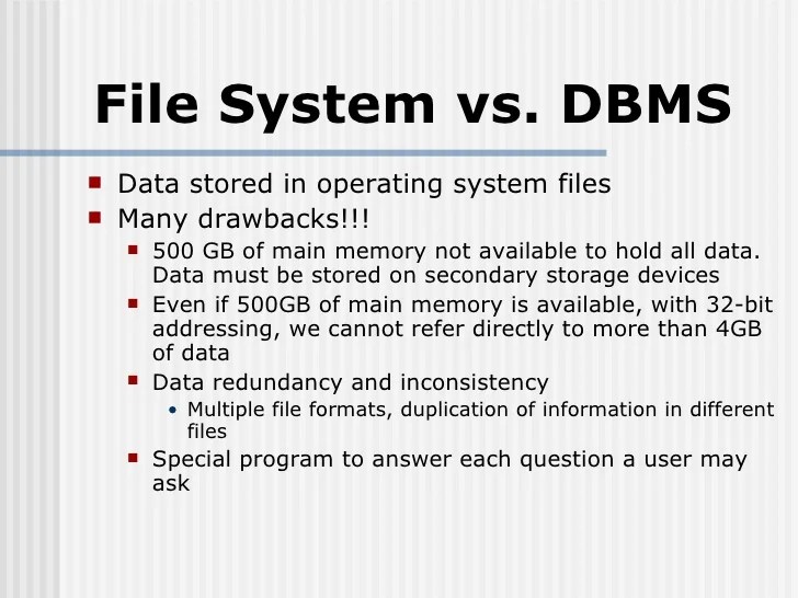 Files Vs DataBase