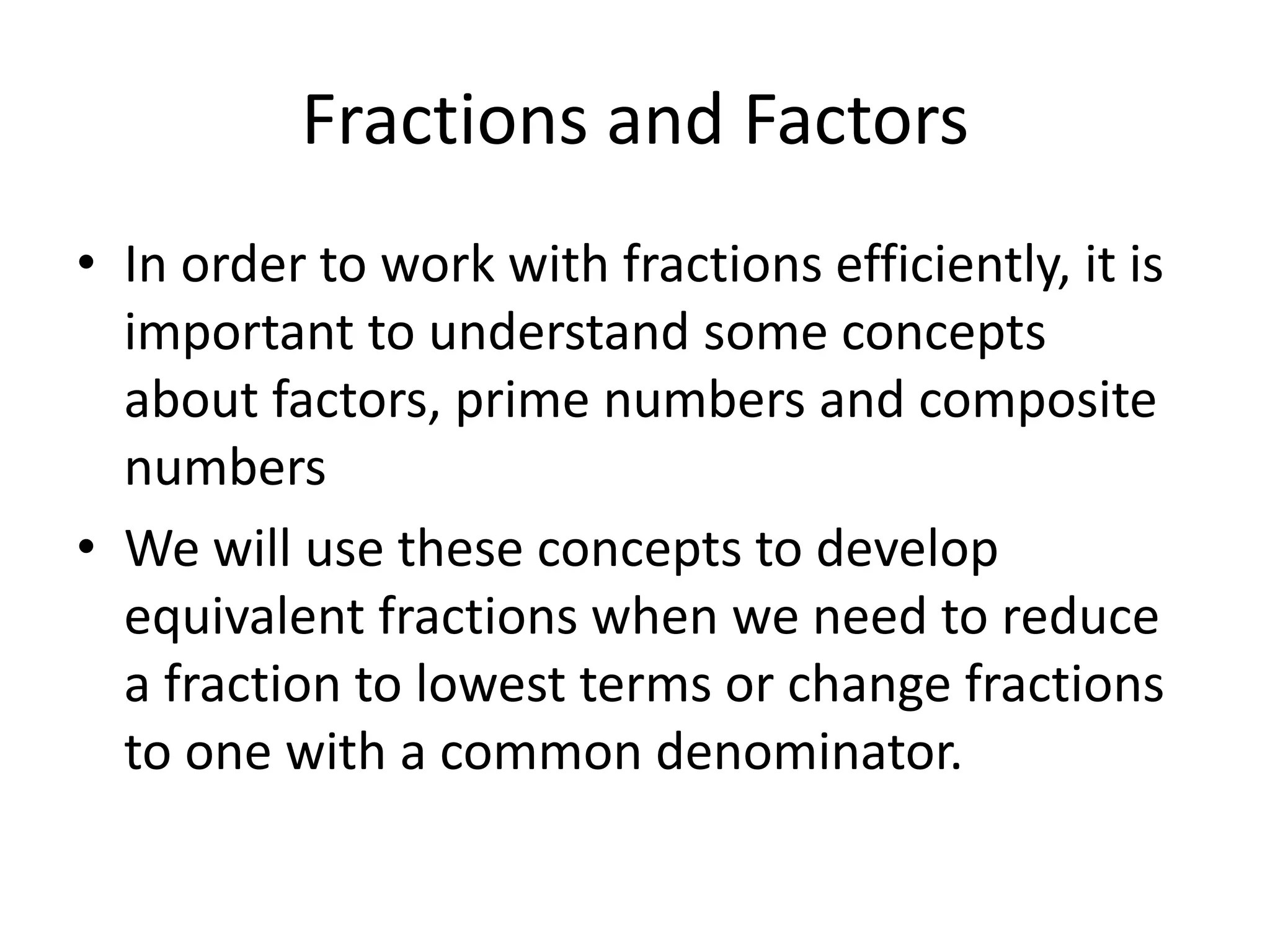 Prime Factorization & Fractions | PPT