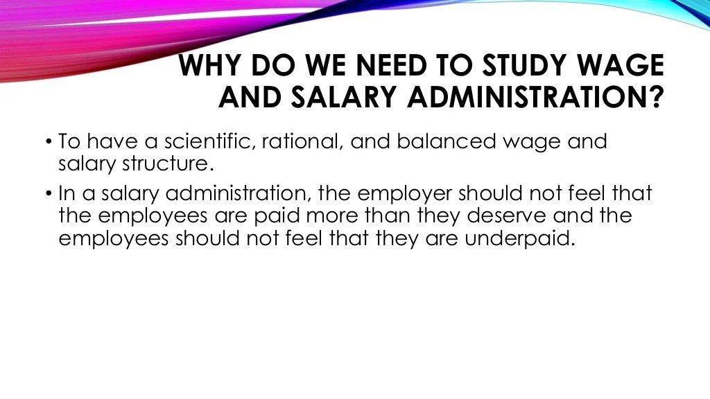 Wages and Salaries Administration