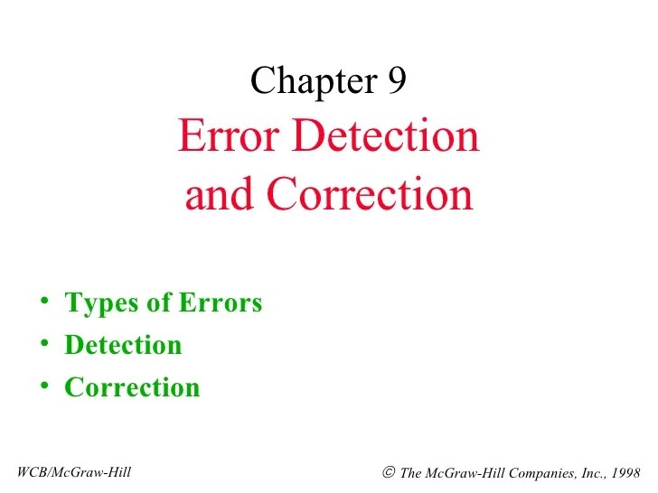 Error Detection and Correction in Data Communication DC18