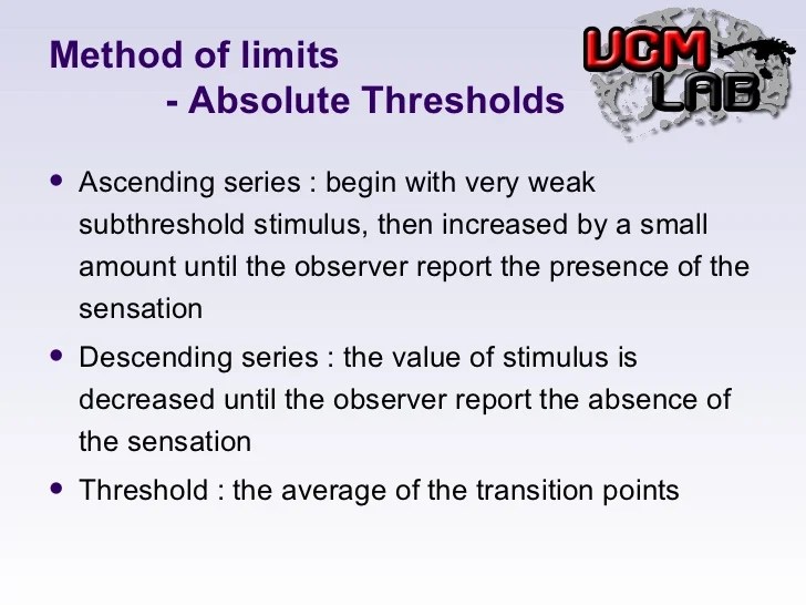 😊 Method of limits in psychophysics. Method of limits. 20190109