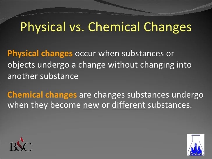 Changes matter undergoes