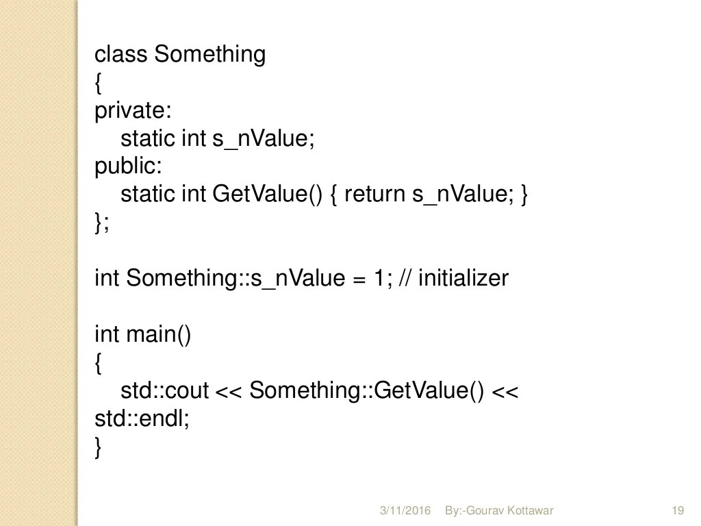 classes & objects in cpp overview