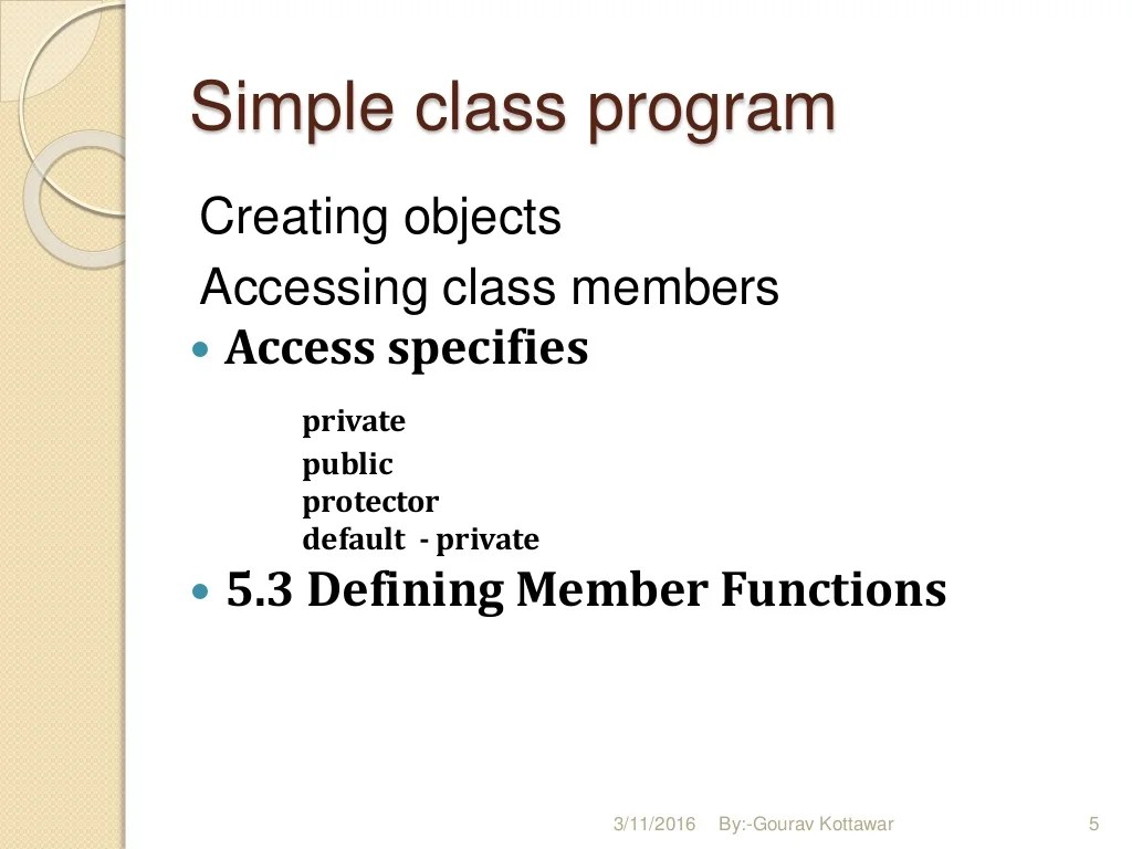 classes & objects in cpp overview