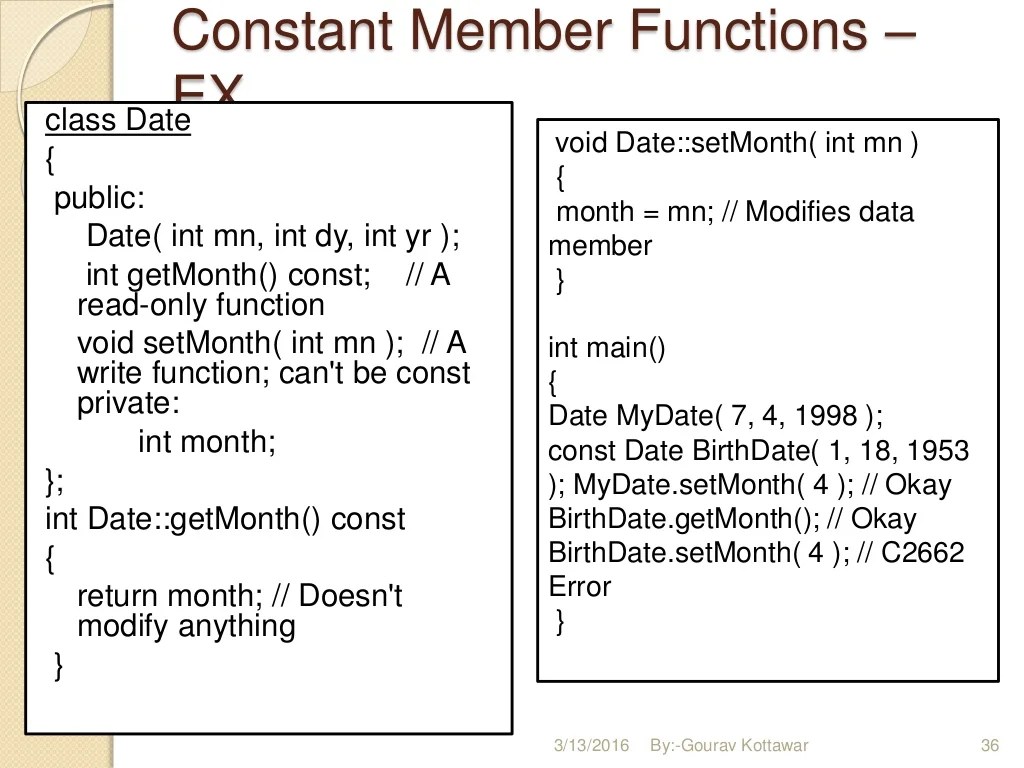 classes &amp; objects in cpp