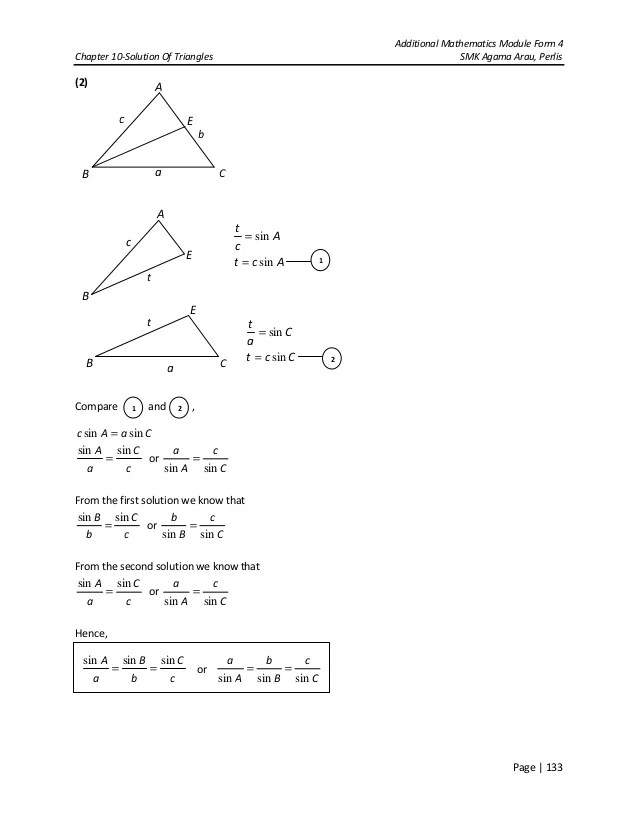 Chapter 10 solution of triangles