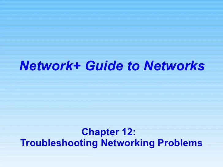 Chapter12 troubleshooting networking problems