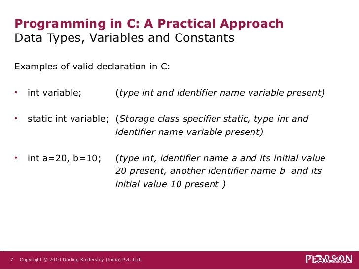 Chapter1 c programming data types, variables and constants