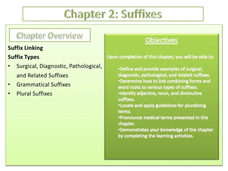 Chapter 2 Suffixes