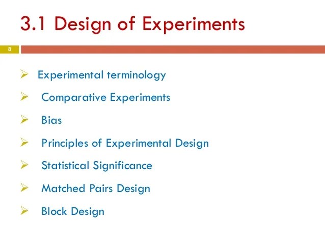 Chapter 3 part1Design of Experiments Chapter 3 part1Design of Experiments