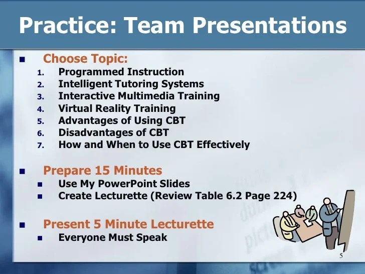 Computer Based Training Methods