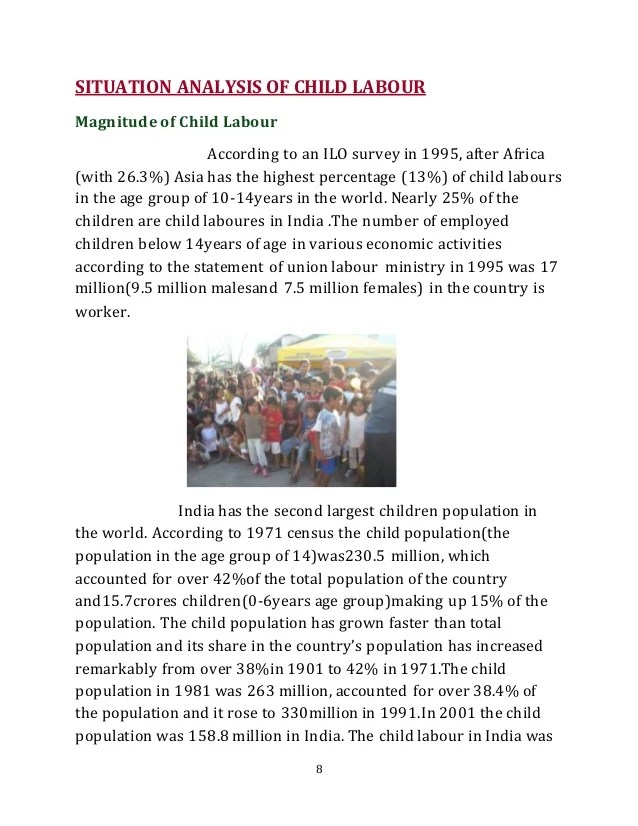 Child labour in india m com project