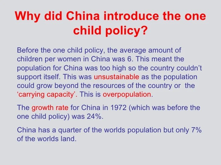 China's one child policy