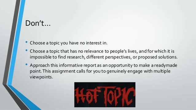 Choosing a Topic Using Stasis Theory