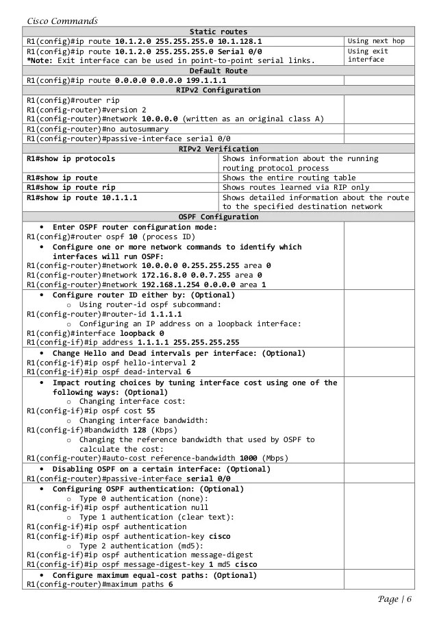 Cisco commands List for Beginners (CCNA, CCNP)