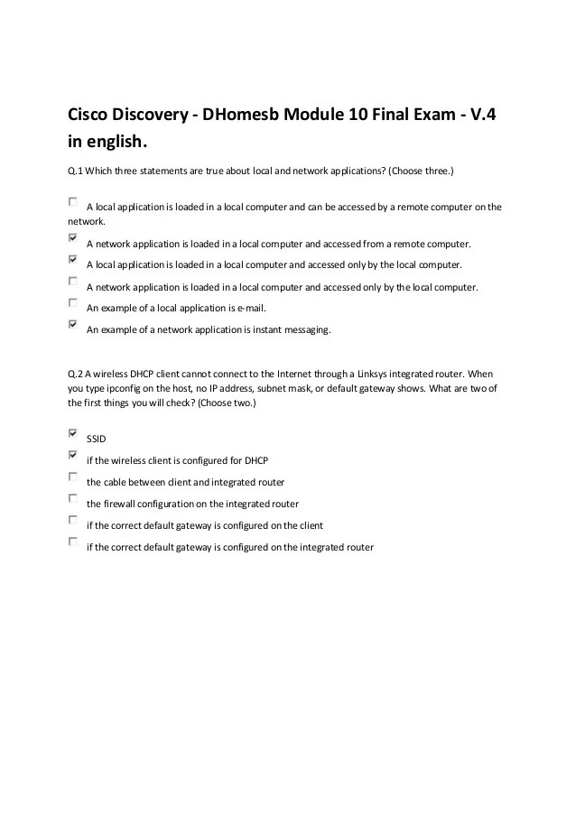 Cisco discovery d homesb module 10 final exam v.4 in english.
