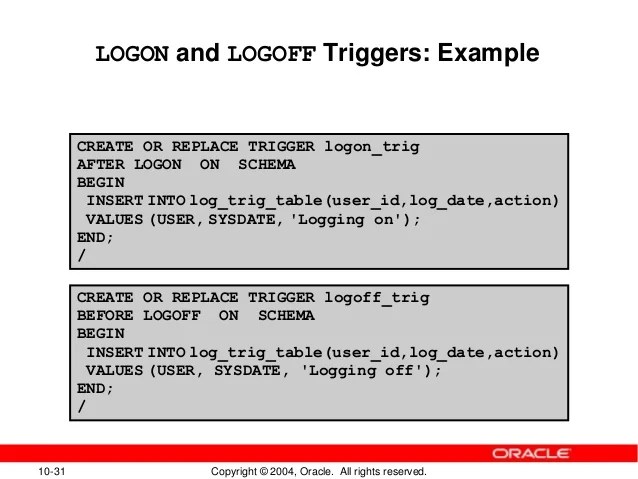 10 Creating Triggers