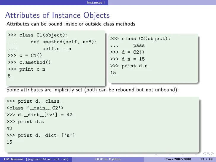 Objectoriented Programming in Python
