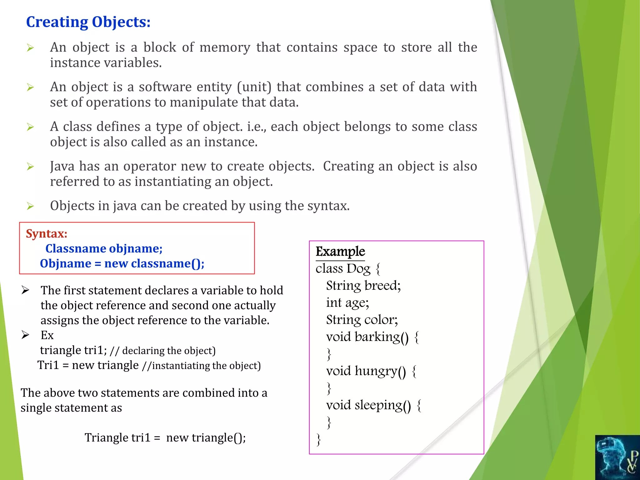 Classes objects in java PPTX Programming Languages Computing