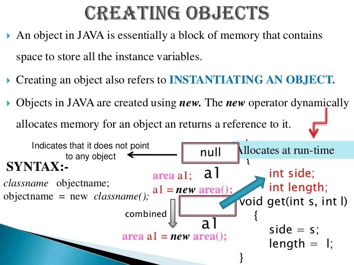Classes, objects in JAVA