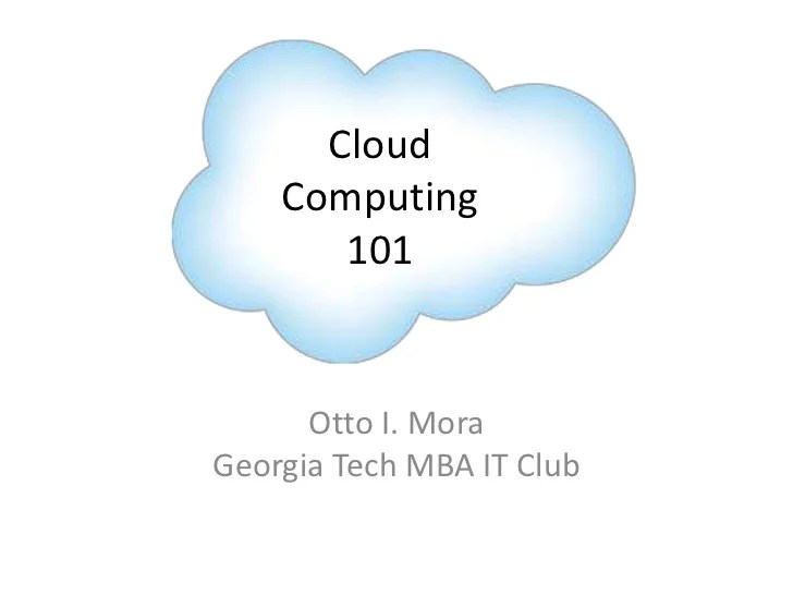 Cloud computing 101
