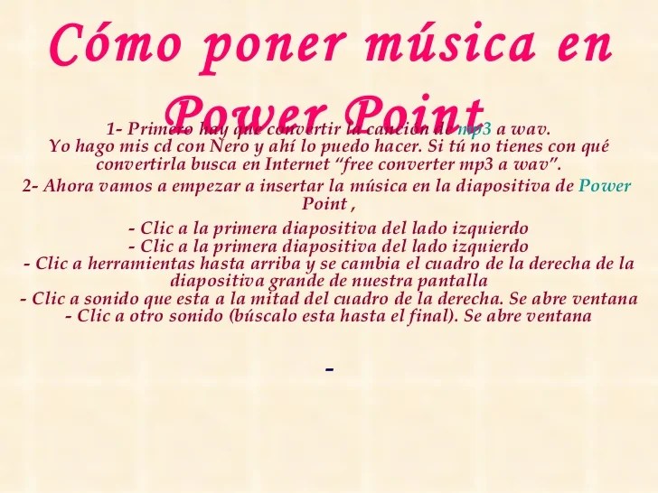 CóMo Poner MúSica En Power Point