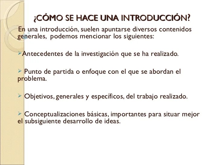 CÃ³mo se hace una introducciÃ³n