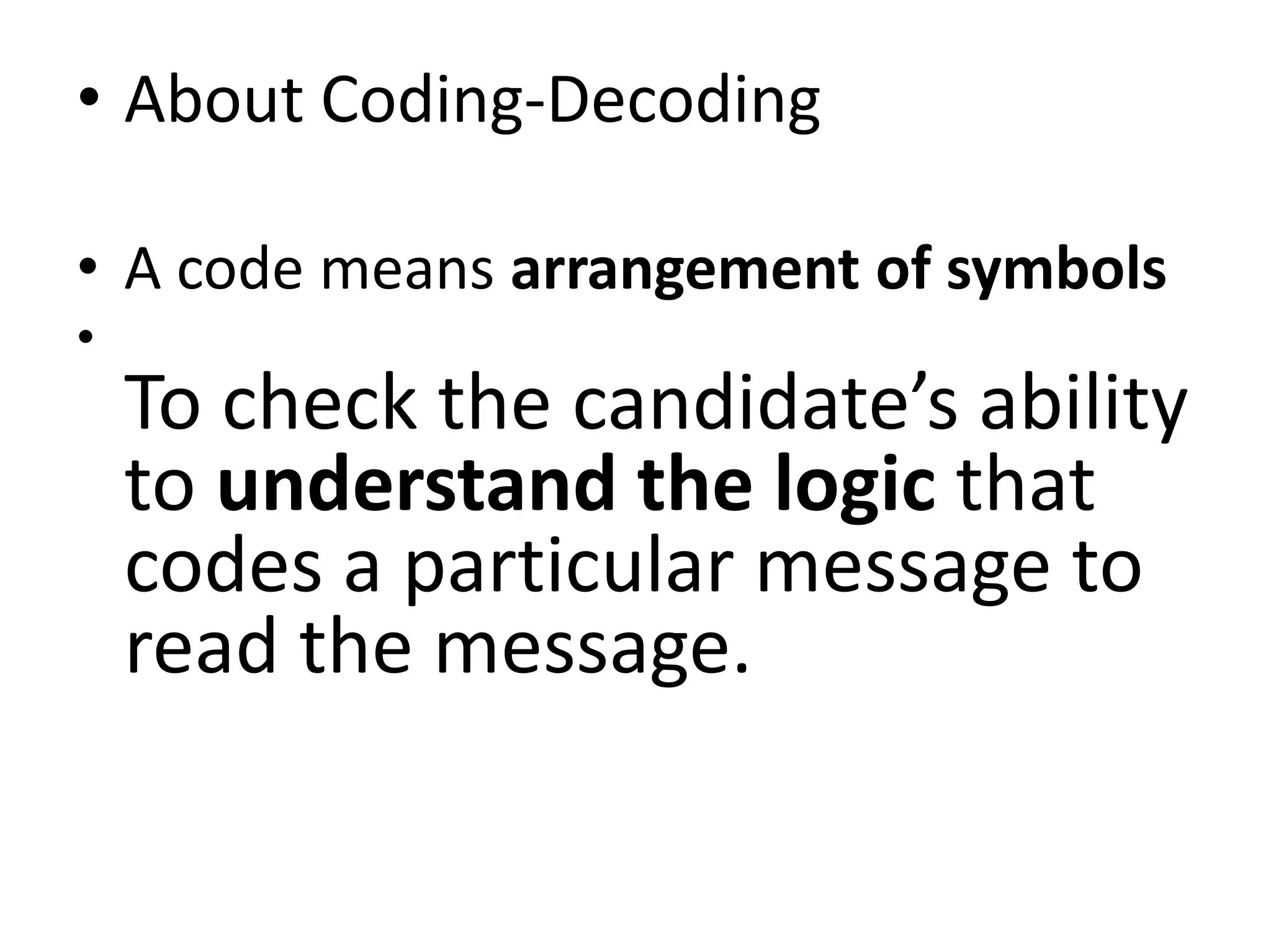 Coding and decoding topic for aptitude PDF