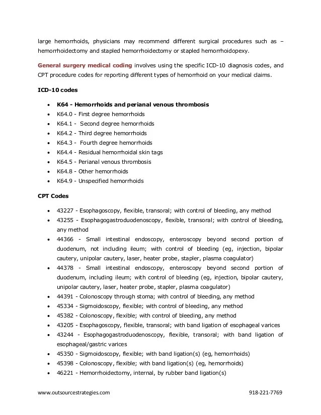 Coding and Documenting Hemorrhoids Using ICD10 and CPT Codes