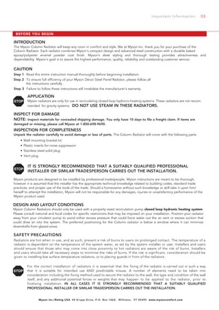 Column Radiator Series Installation & Technical Guide - Just Rads | PDF