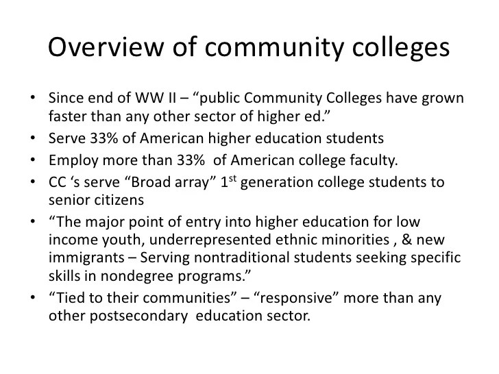 General Community Colleges