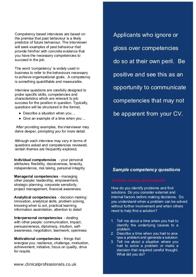 Competency based interviews