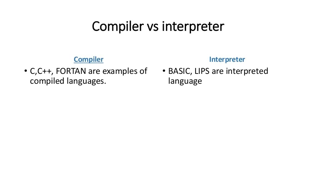 Compiler vs interpreter