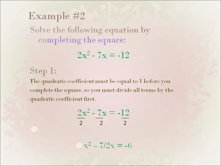 Completing the Square