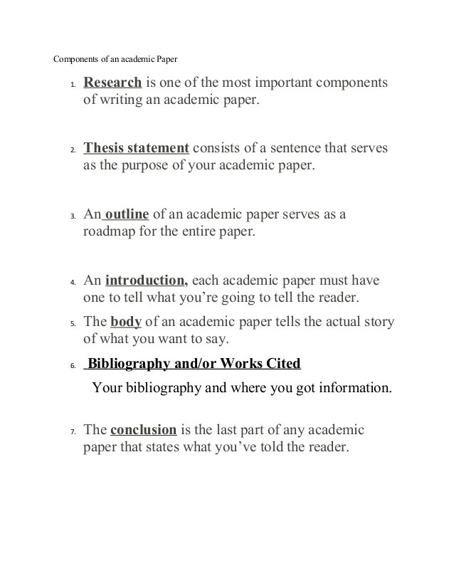 Components of an academic paper