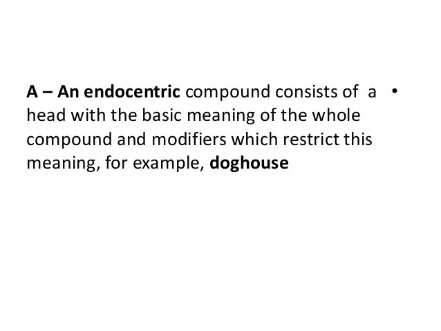 Compounding Word Formation processes