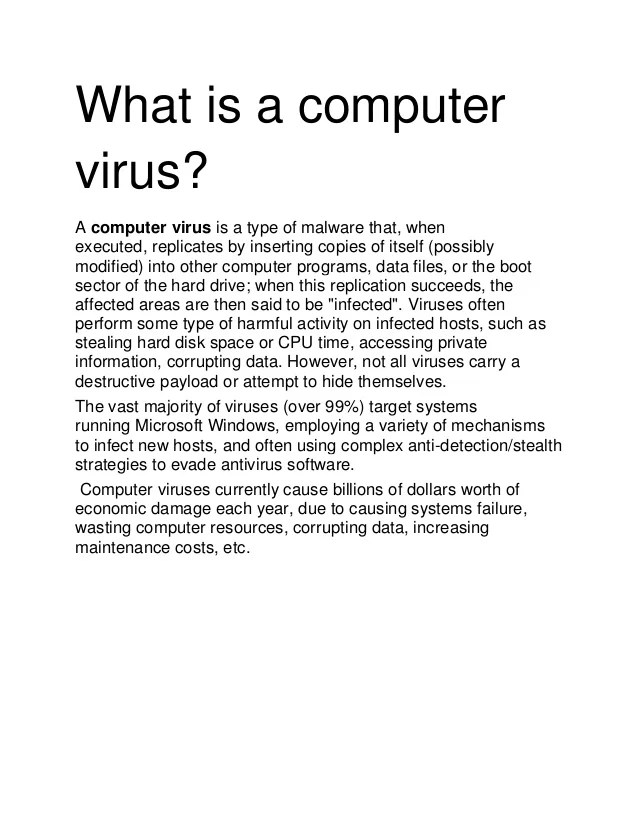 COMPUTERS ( types of viruses)