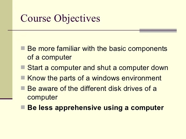 Computer Basics 101 Slide Show Presentation
