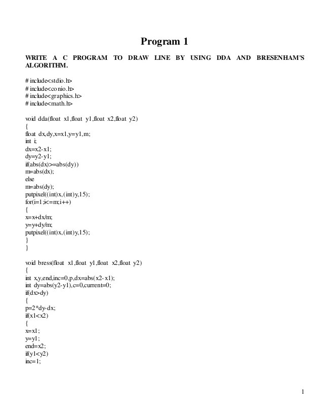 Computer Graphics Lab File C Programs