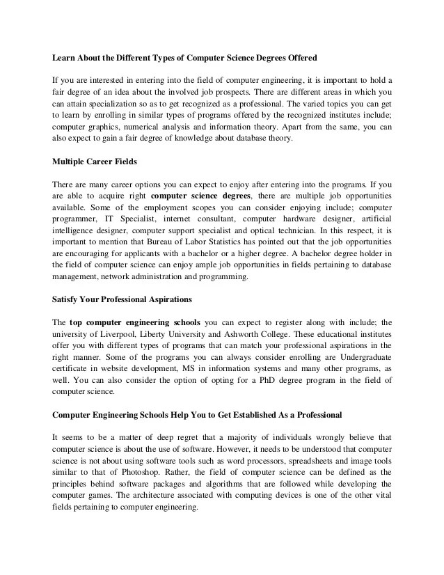 Learn About the Different Types of Computer Science Degrees Offered